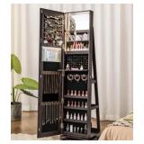 360ï¿½ Rotating Mirrored Jewelry Cabinet Armoire
