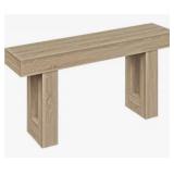 Wood-Look Rectangular Console Table