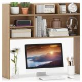 Wood Desk Hutch Organizer with Shelves