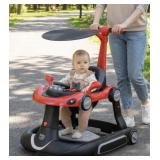 Red and Black Baby Ride-On Stroller Walker