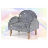 Gray Star Pattern Plush Kids Chair