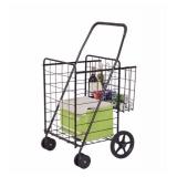 Folding Shopping Cart With Green Storage Box
