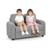 Gray Sherpa Kids Two-Seater Sofa
