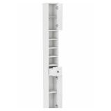 Slim White Free Standing Bathroom Cabinet