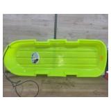 Green Plastic Snow Sledding Toboggan