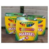 Crayola Markers 10-Pack Classic Colors 3 Sets