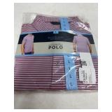 Scott Barber Red Blue Striped Performance Polo