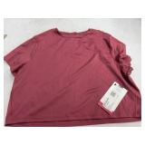 XL Short Sleeve Crop Top in Mauve Pink