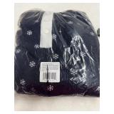 Lands End Sherpa Pullover Blue Snowflake S