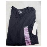 HUE Black Long Sleeve V-Neck Shirt, Small