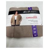Seven7 2X Open Front Cotton Cardigan