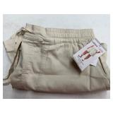 Drawstring Khaki Shorts 1X High-Rise