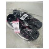 Black and Pink Closed Toe Sandals, Size 6M