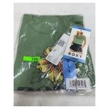Roxy Green Large T-Shirt with Floral Print