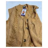 Frye Cable Knit Button-Front Vest XXL