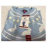 Blue Sweater With White Bunny Pattern, X-Large