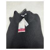 Black Ribbed Knit Pearl Trim Sweater 1X