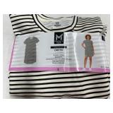 Black and White Striped Sandwash Dress S