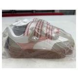 Kids Size 10 Velcro Sneakers Pink and White