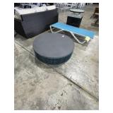 SKYE - ROUND COFFEE TABLE - TEX GRAY FRAME / TEAL