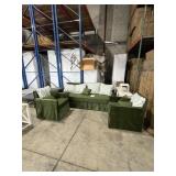 LUNA SET - 1- SOFA / 2- CLUB CHAIRS - GREEN