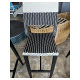 CHLOE - BAR SIDE CHAIR - BLACK / WHITE