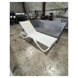 WAVE - MESH CHAISE LOUNGE - SILVER / WHITE