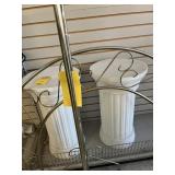 ASSORTED WHITE ROUND COLUMNS - 2- SMALL / 2- MEDIU