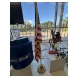 AMERICAN FLAG ON POLE WITH STAND