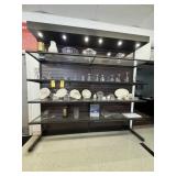 LIGHTED DOUBLE SECTION SLAT WALL WITH 8 GLASS SHEL