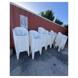 WHITE PLASTIC STACK CHAIRS