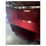 RED METAL ROLLING CART