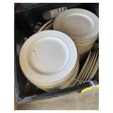 MILK CRATE WITH ASSORTED DESSERT PLATES - 100+/- P