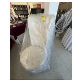 CREAM FABRIC HIGH BACK CHAIR (MATCHES 1 UPSTAIRS)