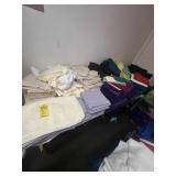ASSORTED COLOR NAPKINS (ON 2 TABLES)