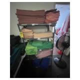ASSORTED COLOR NAPKINS (ON 2 SHELVING UNITS)