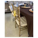 ASSORTED WOOD CHAIRS - 2- WHITE FOLDING / 1- GOLD