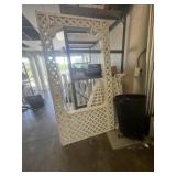 WHITE WOOD LATTICE GAZEBO SET