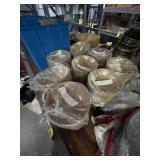 WOOD TONE PLASTIC SALAD BOWLS