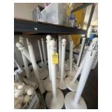 LOT WHITE PLASTIC STANCHIONS WITH ACCESSORIES - BA