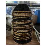 BLACK WICKER BASKETS WITH GOLD TRIM