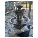STAINLESS STEEL CHOCOLATE FOUNTAIN WITH GOLD ACCEN