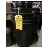 BLACK METAL MESH TRASH CANS