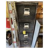 METAL FILE CABINET WITH 4 DRAWERS & CONTENTS (GAME