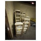 GOLD WOOD FRAME CHAIRS WITH CUSHION SEAT