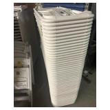 WHITE METAL & PLASTIC FOLDING CHAIRS (1+ STACK)