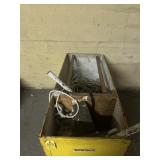 YELLOW ROLLING BIN WITH WIRE, LIGHTS, ETC