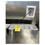 STAINLESS STEEL 5-COMPARTMENT TOPPING BINS WITH PL
