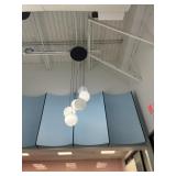 CEILING LIGHT FIXTURES WITH 6 WHITE GLOBE LIGHTS (