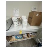 ASSORTED MEDICAL SUPPLIES (ON & UNDER WORK TABLE)